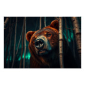 Grizzly Beer, Berken en Aurora Art Perfect Poster (Voorkant)