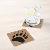 Grizzly Beer Black Paw Print Barware Kartonnen Onderzetters (Insitu)