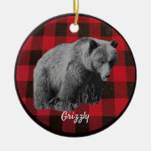 Grizzly Beer Buffalo geplakt keramisch siermiddel Keramisch Ornament (Voorkant)