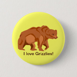 Grizzly Beer Button