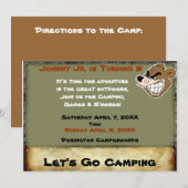 Grizzly Beer Campout Birthday Invite Kaart (Voorkant / Achterkant)
