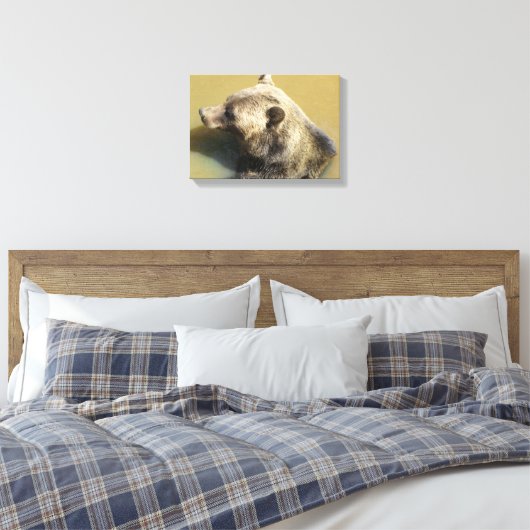 Grizzly Beer Canvas Afdruk (Insitu (Slaapkamer))