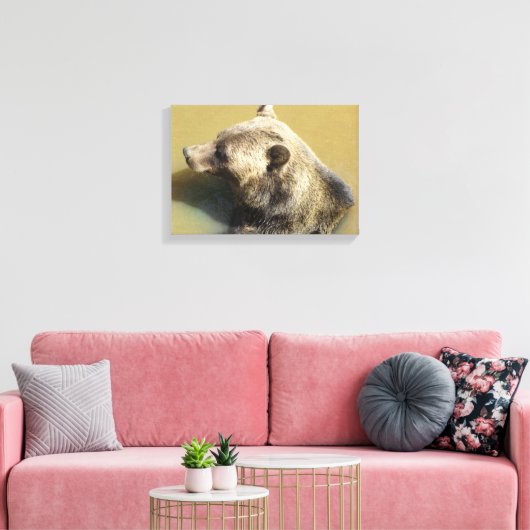 Grizzly Beer Canvas Afdruk (Insitu (Woonkamer))