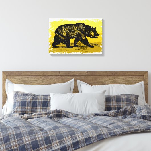 Grizzly Beer Canvas Afdruk (Insitu (Slaapkamer))