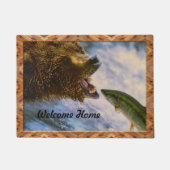 Grizzly Beer Catching Steelhead Salmon Doormat Deurmat (Voorkant)