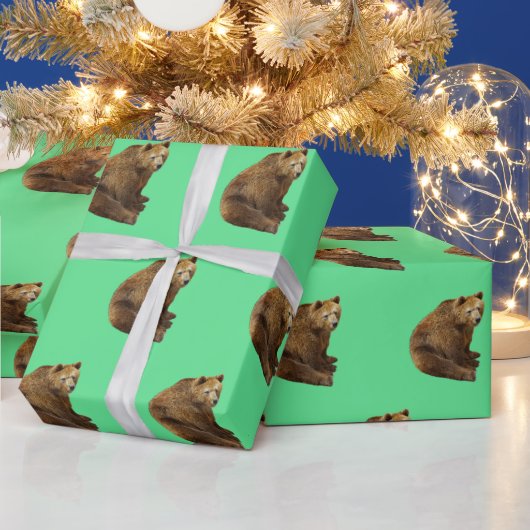 GRIZZLY BEER CHRISTMAS WRAPPINGPAPIER CADEAUPAPIER (Feestdagen)