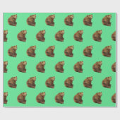 GRIZZLY BEER CHRISTMAS WRAPPINGPAPIER CADEAUPAPIER (Vlak)