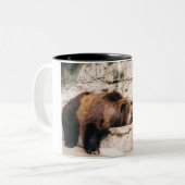 Grizzly Beer Coffee Cup Tweekleurige Koffiemok (Voorkant links)