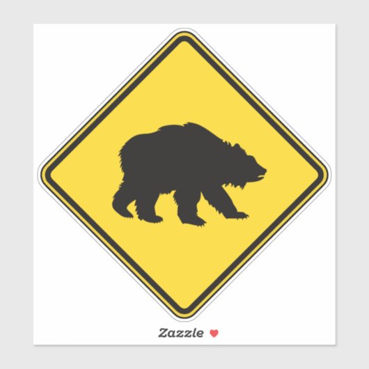 Grizzly Beer Crossing Sticker (Vel)