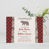 Grizzly Beer Cub Winter Pset Baby shower Kaart (Staand voorkant)