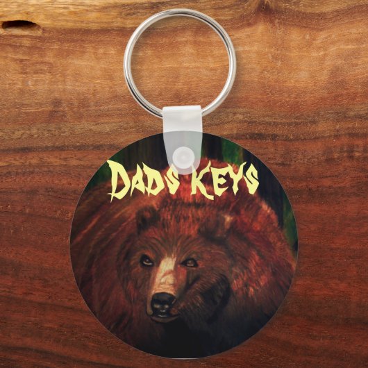 GRIZZLY BEER DAD sleutelhanger (Voorkant)
