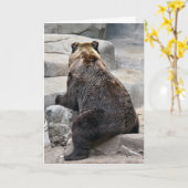 Grizzly Beer denkt aan jou Kaart (Gele Bloem)