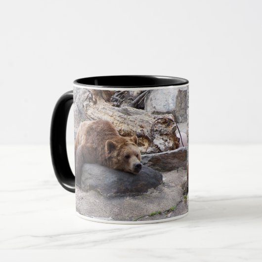 Grizzly Beer die op Rock rust Mok (Voorkant links)