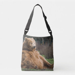 GRIZZLY BEER DIE OVER DE DRUKKKROSSBODY BAG ZITTEN CROSSBODY TAS