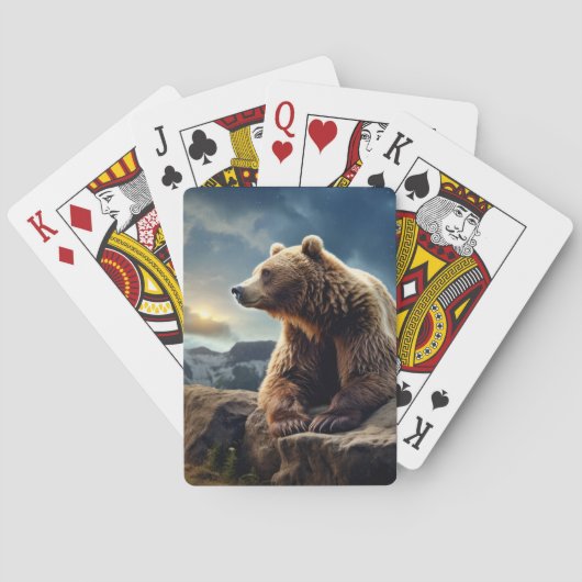 Grizzly Beer Dier Natuur Majestic Wild Pokerkaarten (Achterkant)