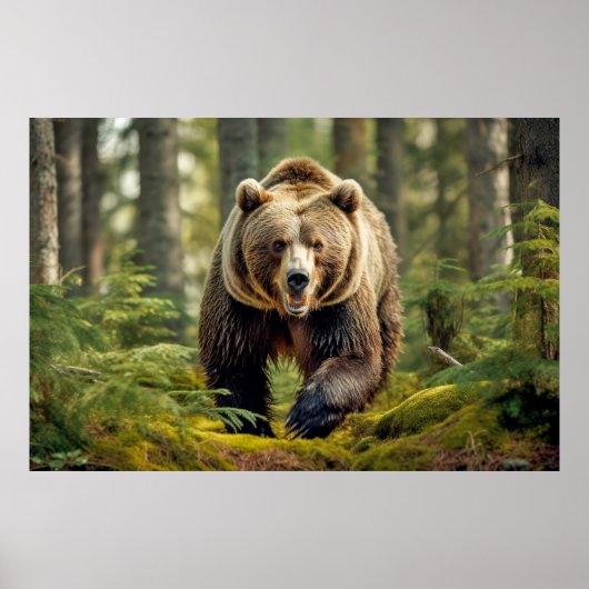 Grizzly Beer Dier Natuur Majestic Wild Poster (Voorkant)