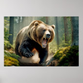 Grizzly Beer Dier Natuur Majestic Wild Poster (Voorkant)