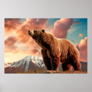 Grizzly Beer Dier Natuur Majestic Wild Poster