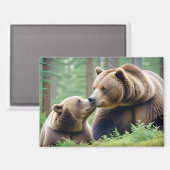 Grizzly Beer Dier Natuur Wildlife Affectie Liefde Magneet (Voorkant / Achterkant)
