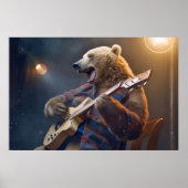 Grizzly Beer Dierenplezier Gitaar Happy Time Poster (Voorkant)