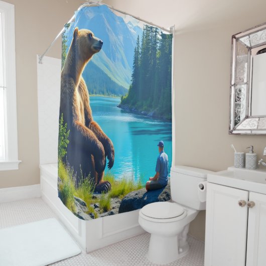 Grizzly Beer Douchegordijn (In situ)