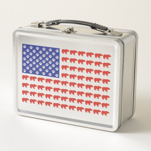 Grizzly Beer en een Amerikaanse vlag (Voorkant)