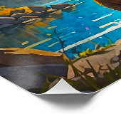 Grizzly Beer en Northern Lights Art Perfect Poster (Hoek)