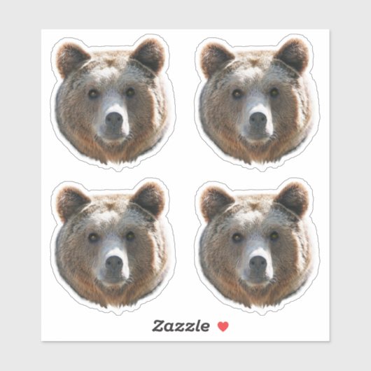 Grizzly Beer Face Sticker (Vel)