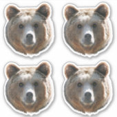 Grizzly Beer Face Sticker (Voorkant)