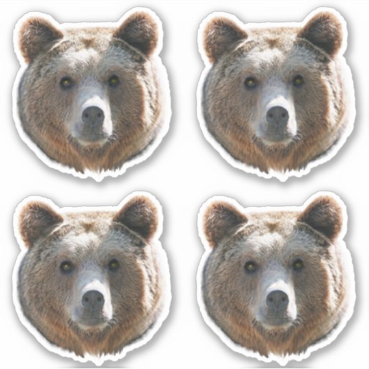 Grizzly Beer Face Sticker (Voorkant)