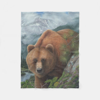 Grizzly Beer Fleece Blanket