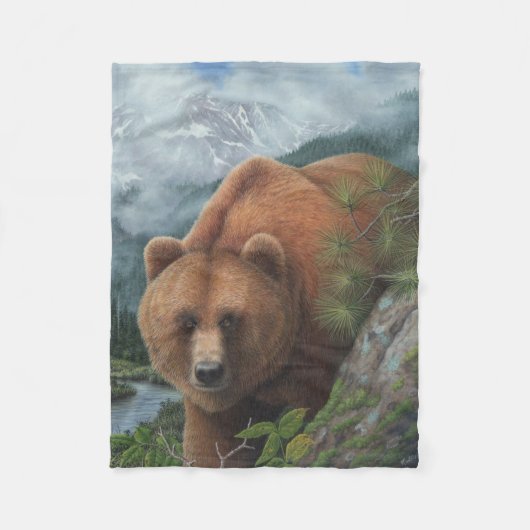 Grizzly Beer Fleece Blanket (Voorkant)