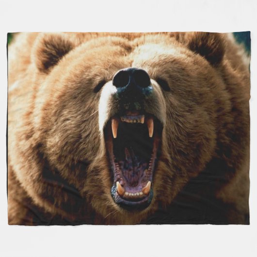 GRIZZLY BEER FLEECE DEKEN (Voorkant (Horizontaal))