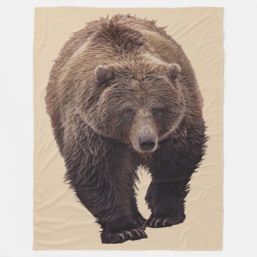 GRIZZLY BEER FLEECE DEKEN GROOT (Voorkant)