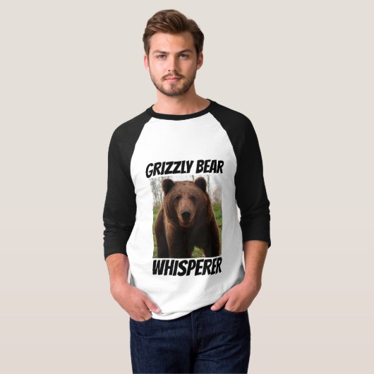 GRIZZLY BEER FLUISTERAAR GRAPPIGE MANNEN T-SHIRTS (Voorkant volledig)