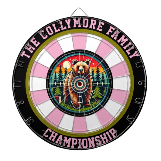 Grizzly Beer Forest Crosshairs Design Dartbord (Voorkant)