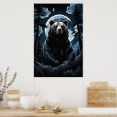 Grizzly Beer Forest Poster (Keuken)