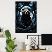 Grizzly Beer Forest Poster (Thuiskantoor)