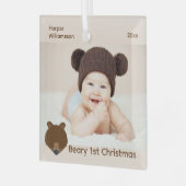 Grizzly Beer Foto Baby eerste kerstdag Glas Ornament (Voorkant links)