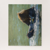 Grizzly Beer gevangen een zalmpuzzel Legpuzzel (Verticaal)