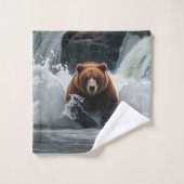 Grizzly Beer Gevist bij Herfsten Bad Handdoek (Wasdoekje)