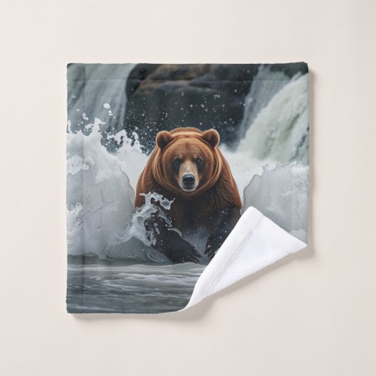 Grizzly Beer Gevist bij Herfsten Bad Handdoek (Wasdoekje)