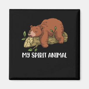 Grizzly Beer Gift Mannen My Spirit Animal Grizzly Magneet