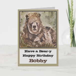 Grizzly Beer Happy Birthday Persoonlijke Kaart