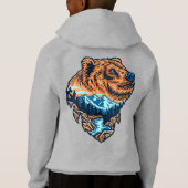 Grizzly Beer Head Silhouette Mountain Forest (Achterkant)