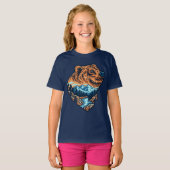 Grizzly Beer Head Silhouette Mountain Forest T-shirt (Voorkant volledig)