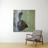 Grizzly Beer heeft een zalm gevangen Wandkleed (In Situ (horizontaal))