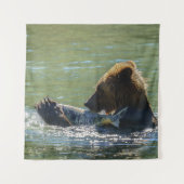 Grizzly Beer heeft een zalm gevangen Wandkleed (Voorkant)