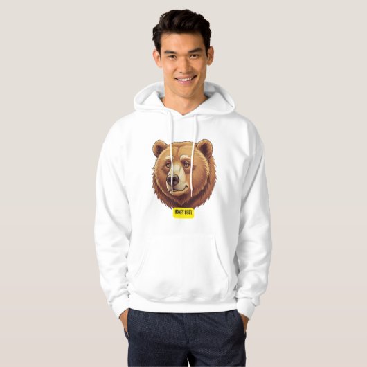 Grizzly beer. Honingoverval Hoodie (Voorkant volledig)