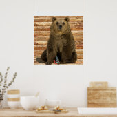 Grizzly Beer Hood Rustic Cabine Style Poster (Keuken)
